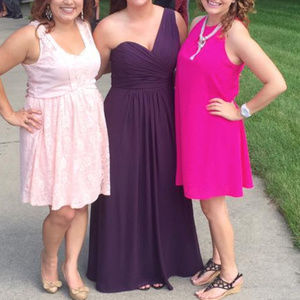 Bridesmaid dress / Chiffon one shoulder style 492